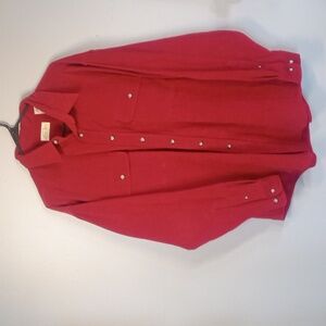 St. John's Bay Men's Authentic Red Button Down Shirt Size Large
